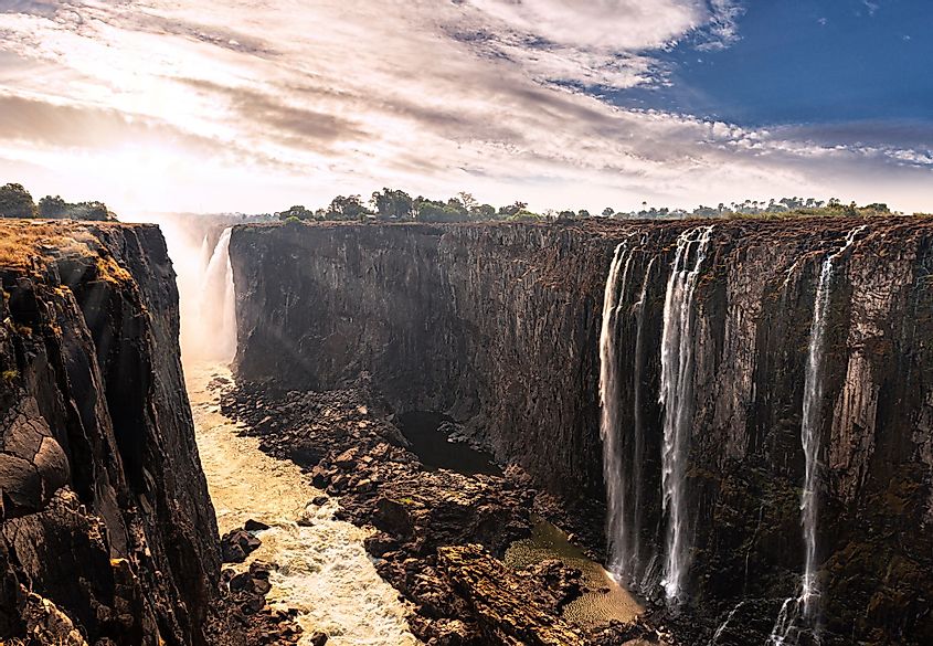 Victoria Falls during dry season