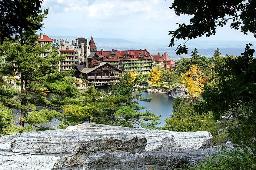Mohonk Lake in the Catskill Mountains of New York State