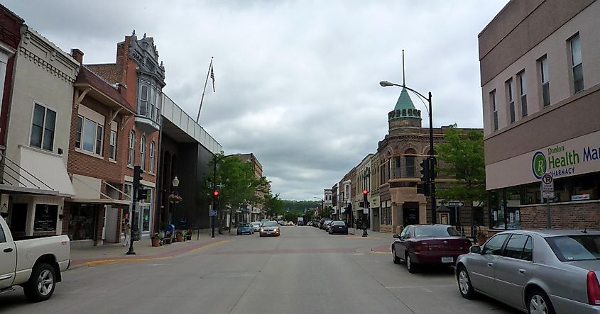 Street view of downtown Decorah, Iowa