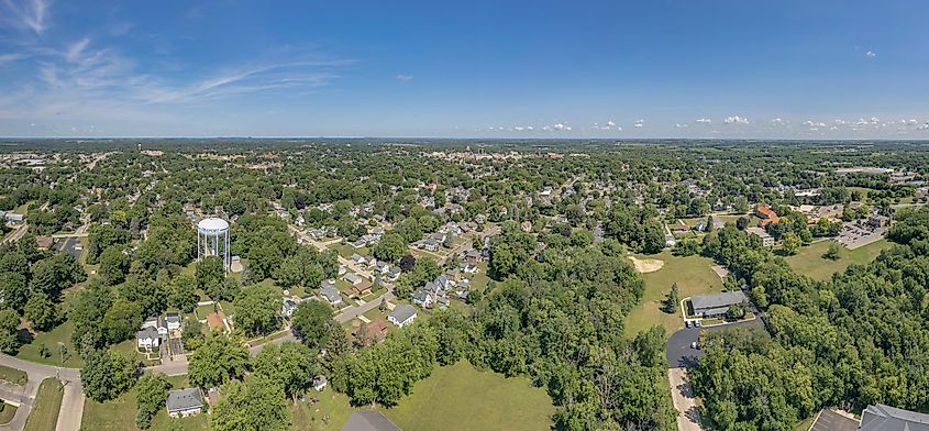 Aerial view of Freeport, Illinois