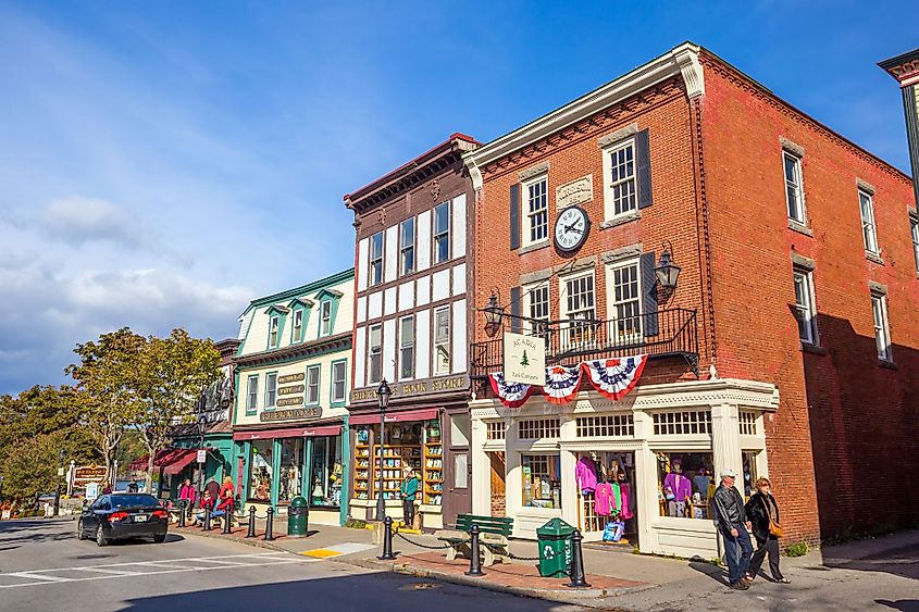 Bar Harbor attracts many visitors daily to its shops and restaurants 