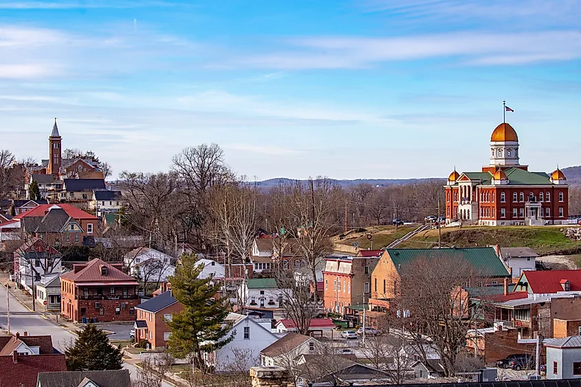 Historic Hermann, a Missouri town on the Missouri River.
