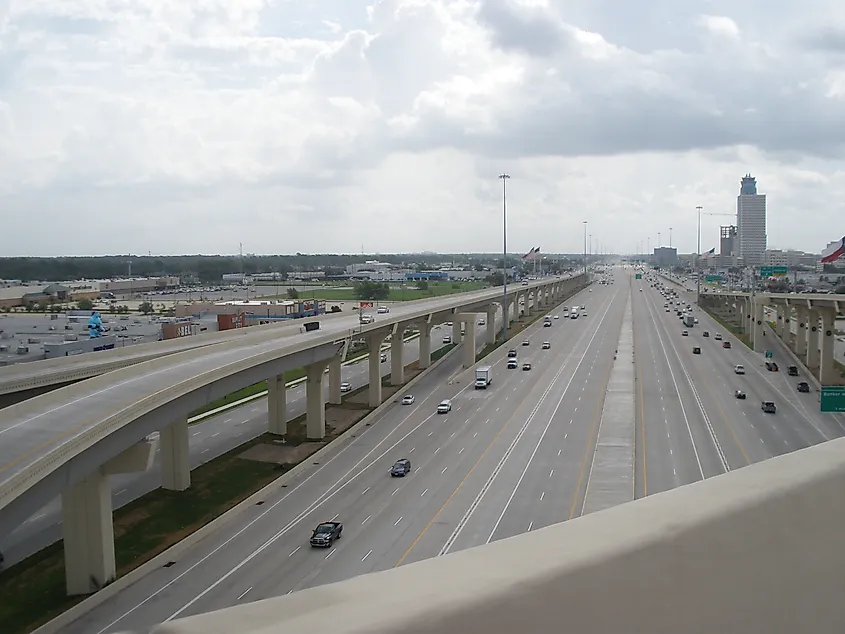 I-10 Katy Freeway in Houston, with managed lanes. 