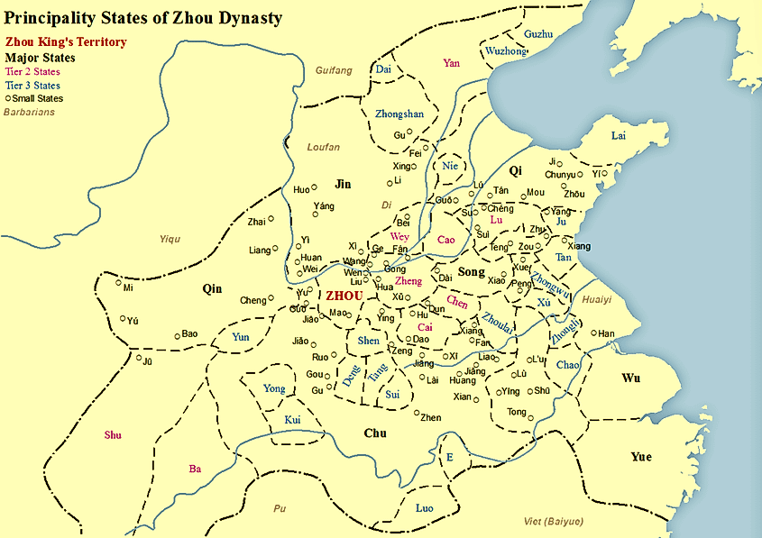 Major states during the Eastern Zhou.