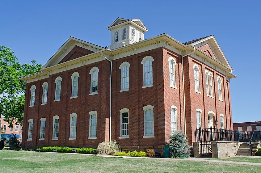 The old Cherokee County Courthouse in Tahlequah, Oklahoma