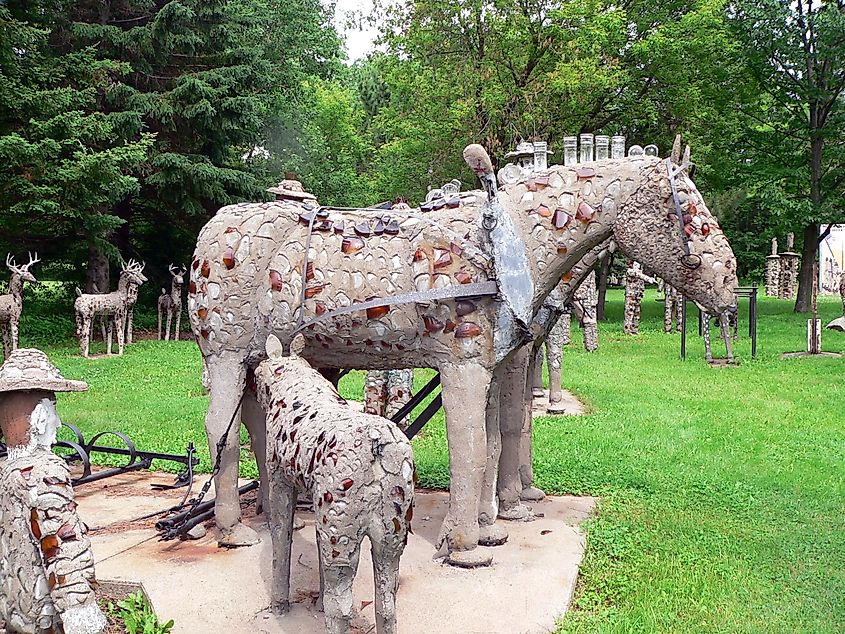 Concrete sculptures at The Wisconsin Concrete Park in Phillips, Wisconsin