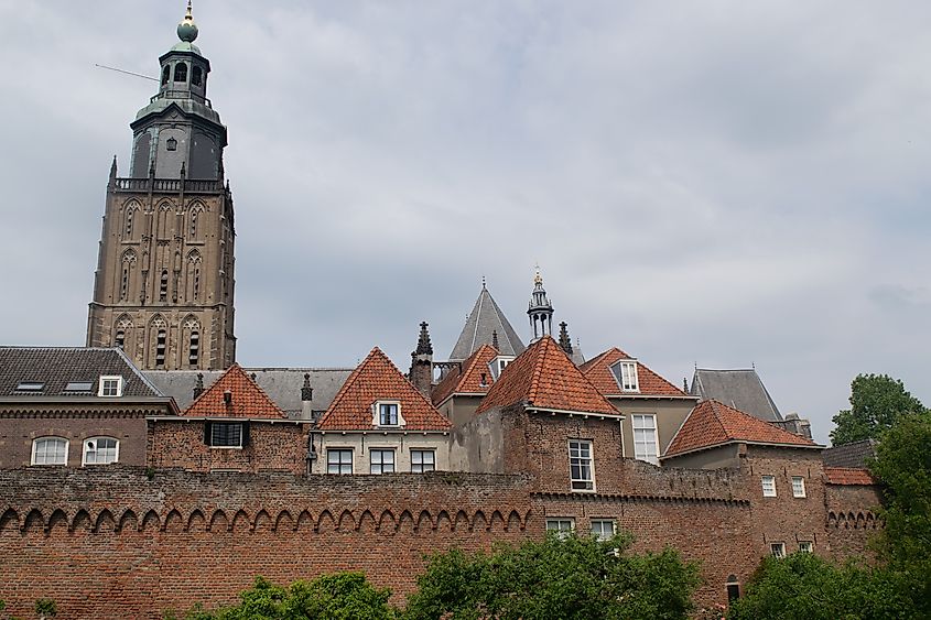 The Saint Walburgis or Walburg church in the center of Zutphen in Gelderland in the Netheralnds