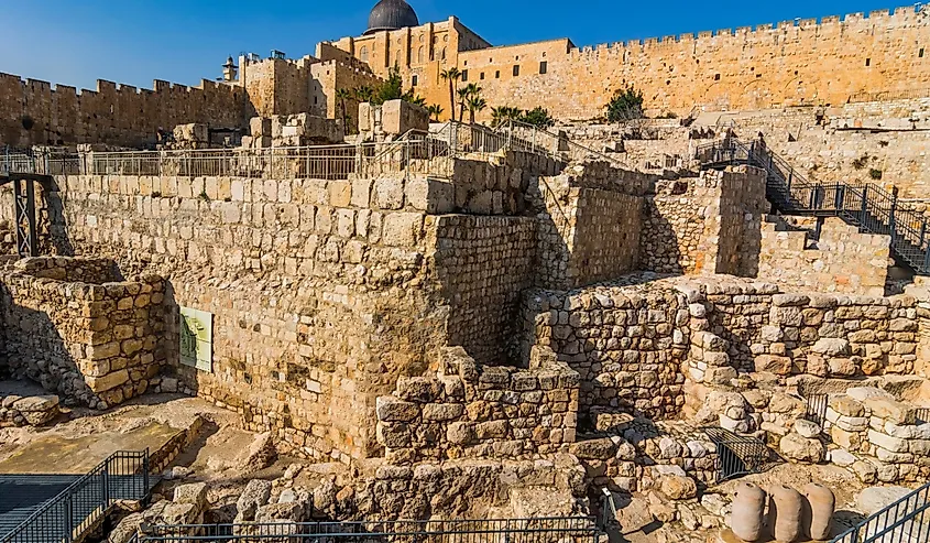 City of David, Jerusalem, Israel. Archeological site of ancient ruins