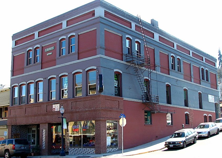 The I.O.O.F. -- Paris Fair Building in Hood River, Oregon.