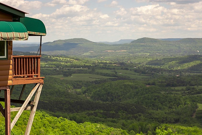 View of the breathtaking mountain landscape near Jasper, Arkansas.