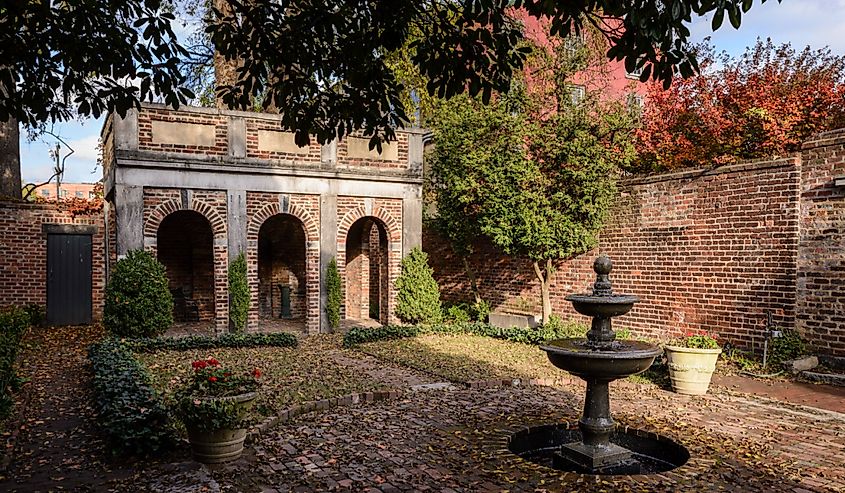 The garden of the Poe Museum at Richmond, Virginia