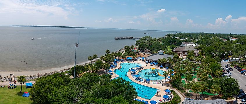 A panoramic view of Saint Simons Island, Georgia