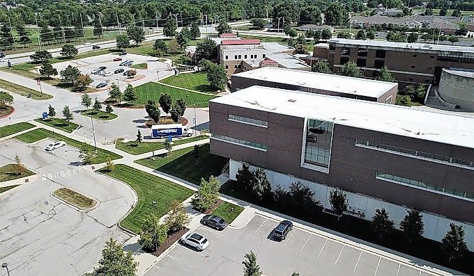 Aerial view of University of Kansas - Edwards building