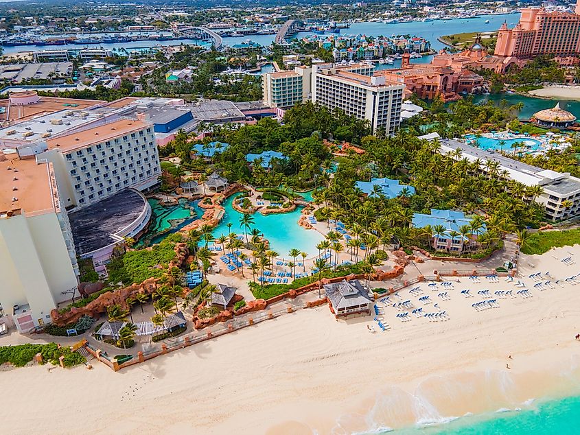 Arial view of Paradise Island, Bahamas.