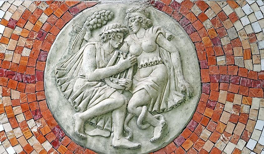 Mosaic of Orpheus and Eurydice, the most tragic Greek love story.