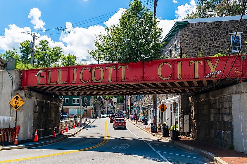 The Ellicott City Historic District in Ellicott City, Maryland