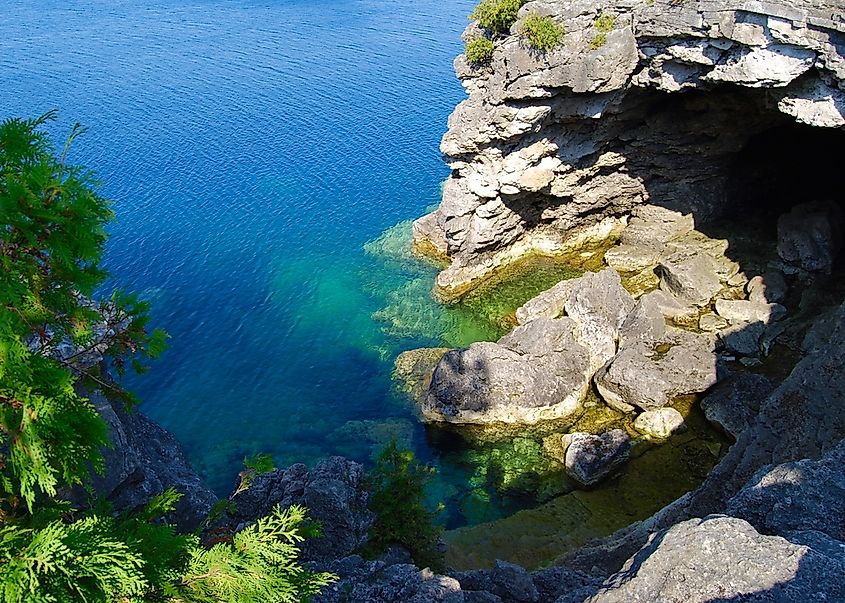 The open water of Lake Superior, which holds about 2,900 cubic miles.