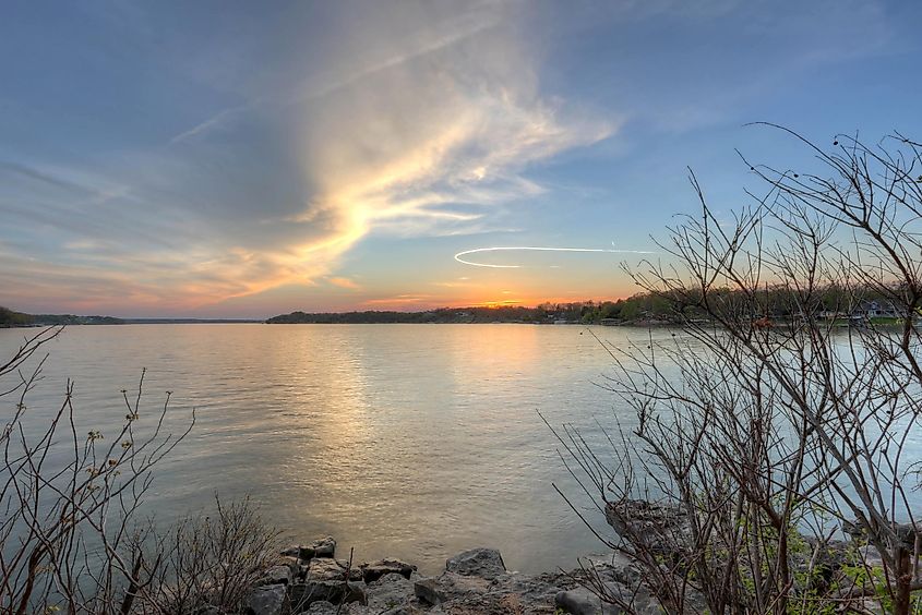 Grand Lake, Oklahoma: Sunset view.