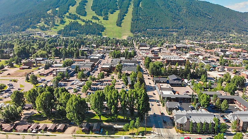 Aerial view of Jackson, Wyoming