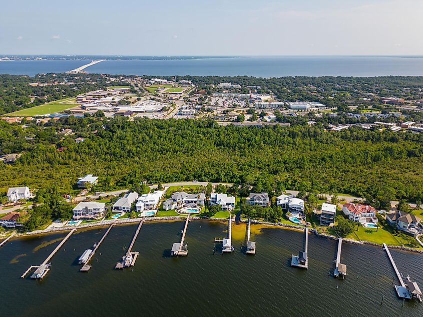 Aerial view of Gulf Breeze, Florida.