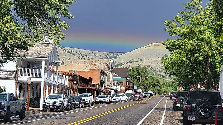 The Main Street in Virginia City, Montana.