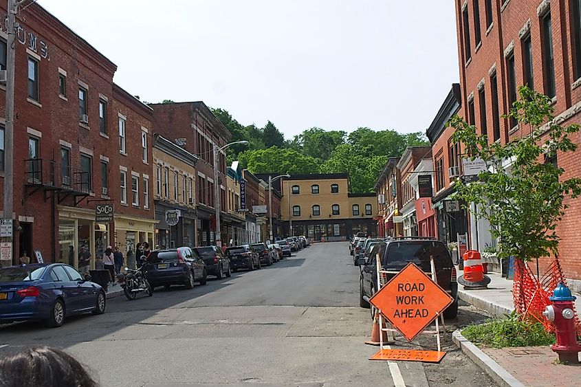 Great Barrington, Massachusetts - June 22, 2019. Railroad st. One of many small town in the Berkshires (western Massachusetts), Adam Gladstone / Shutterstock.com