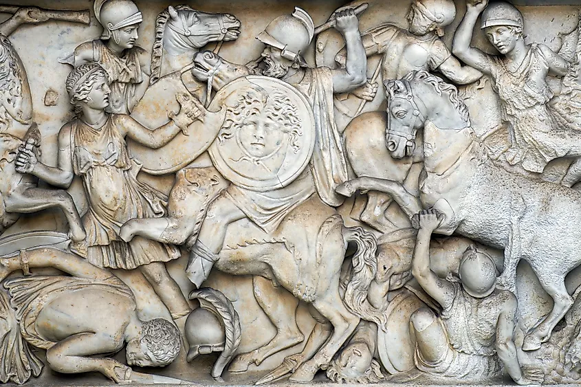 Battle scene from ancient Roman Empire.
