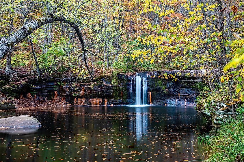 Wolf Creek Falls on the Kettle River in Banning State Park, Sandstone, Minnesota USA.