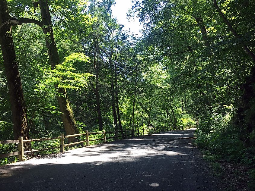 The Forbidden Trail at the Wissahickon Valley Park in Philadelphia, Pennsylvania