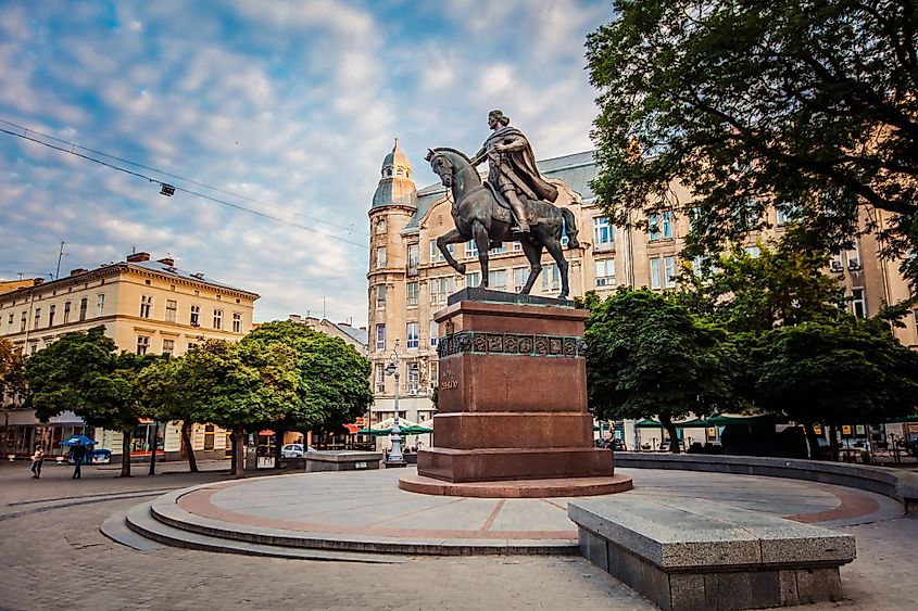 Monument of King Danylo in Lviv, Ukraine