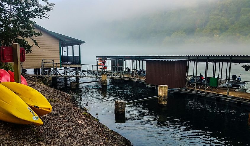 boat dock in the campground at White River-Bull Shoals State Park in Arkansas
