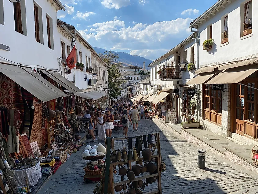 Cobblestone Old Town of Gjirokaster, Albania