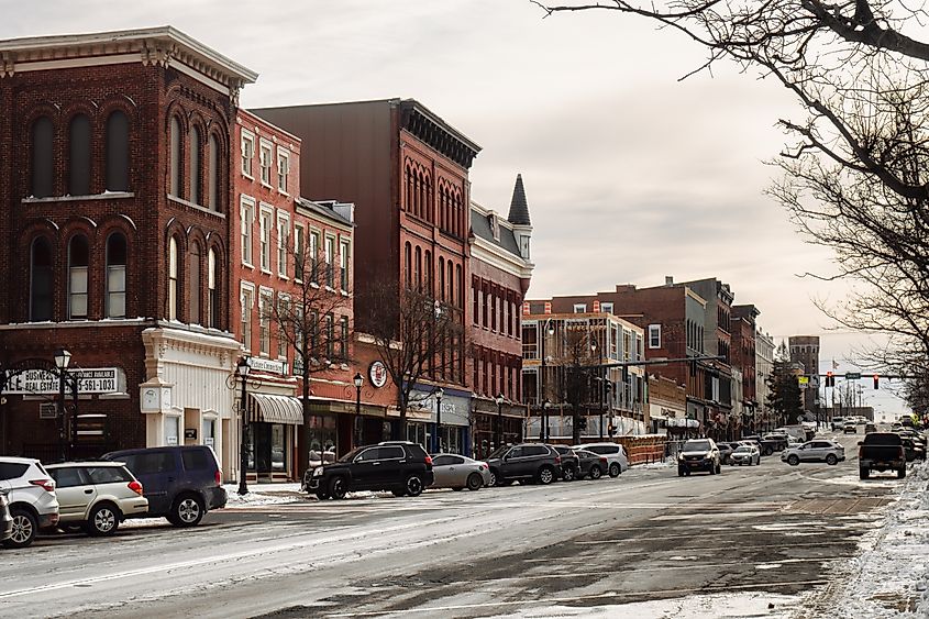 Wintry scene in Oswego, New York.