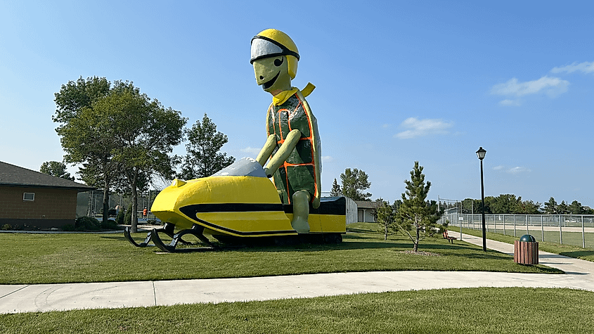 "Tommy Turtle", symbol of Bottineau, North Dakota.