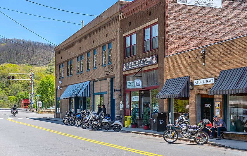 Bridge Street in Hot Springs, North Carolina