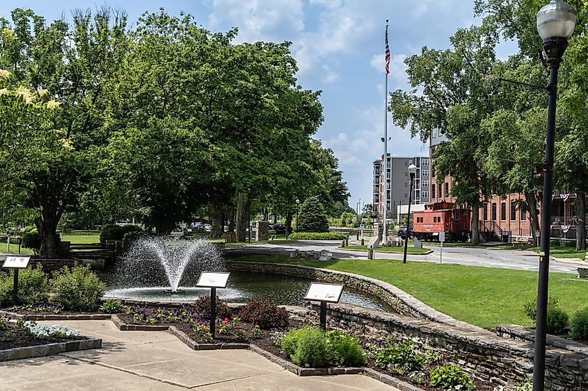 Reading Spring Park in the downtown area of the Lititz, Pennsylvania.