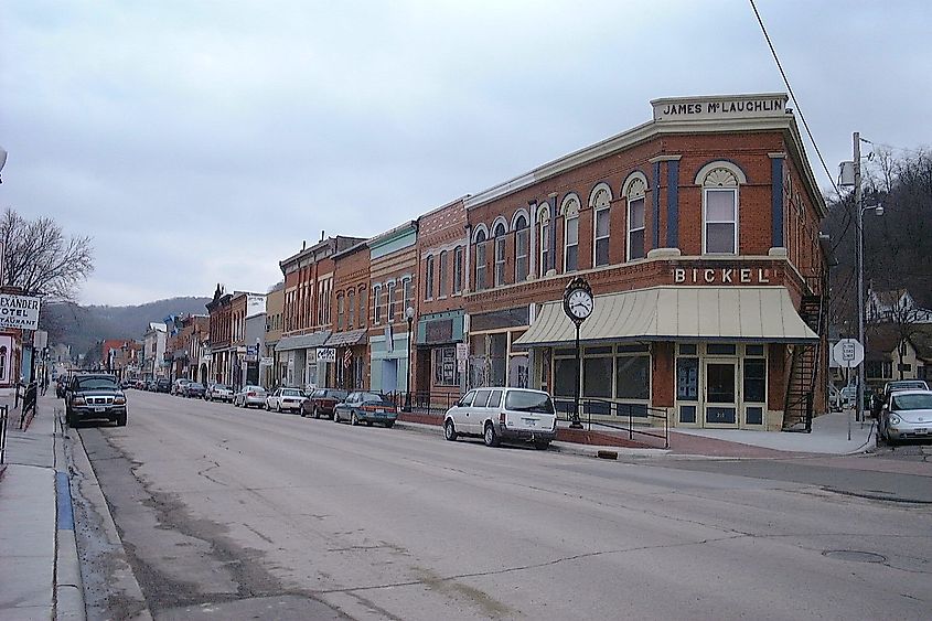 Downtown McGregor, Iowa.