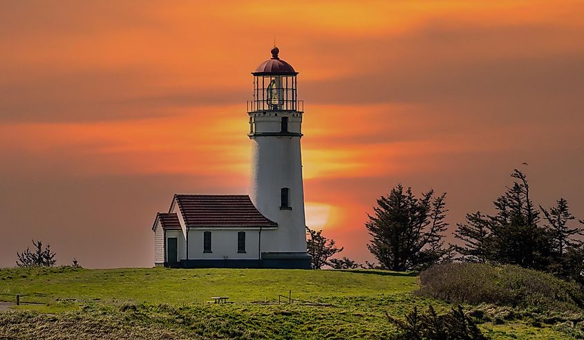Cape Blanco Lighthouse at Cape Blanco State Park near Port Orford on the Oregon coast.