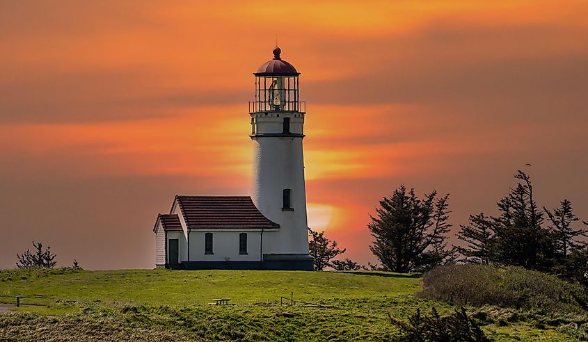 Cape Blanco Lighthouse at Cape Blanco State Park near Port Orford on the Oregon coast.