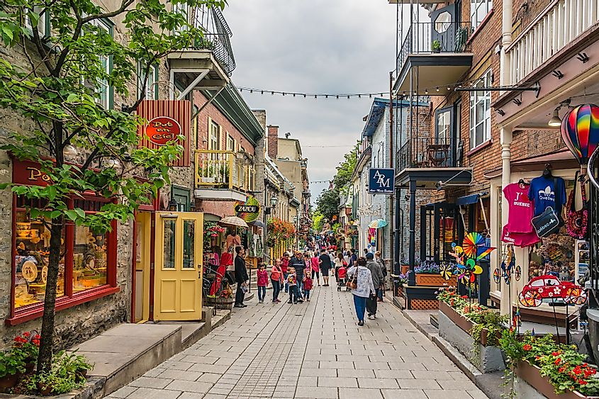 View of Old Montreal Street in Montreal, Quebec, Canada