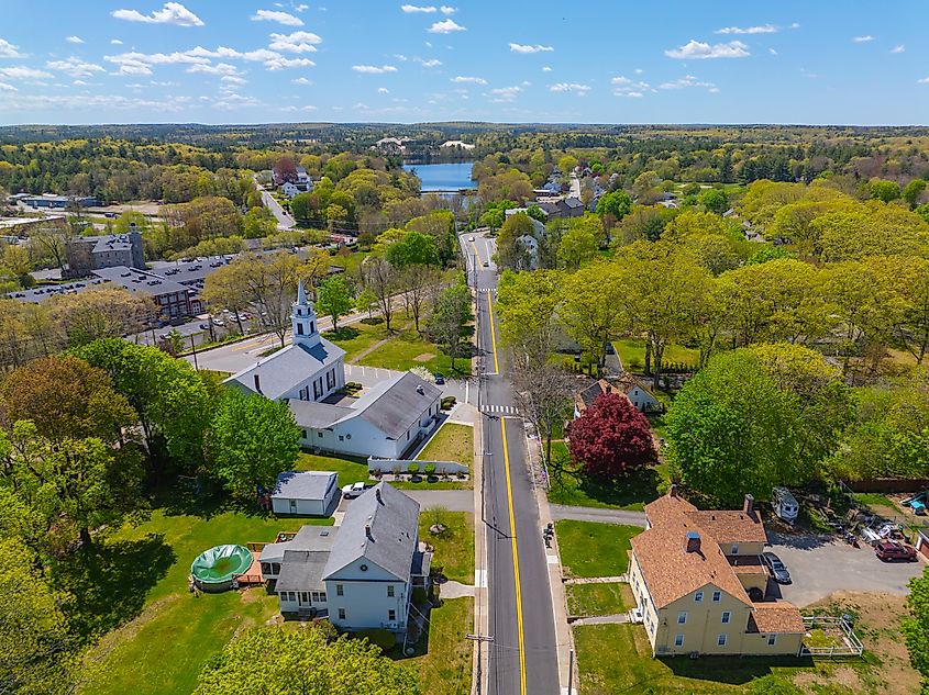 Aerial view of North Smithfield, Rhode Island.