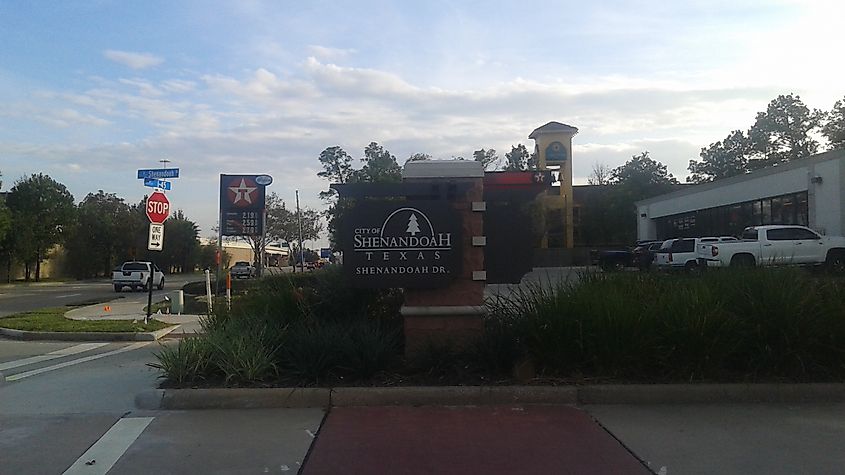 City of Shenandoah, Texas welcome sign