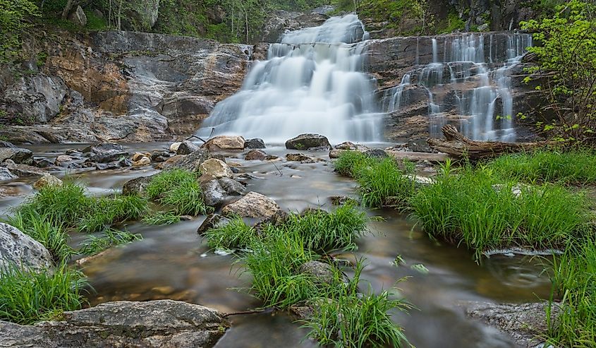 water rushing at Kent Falls, Kent, Connecticut