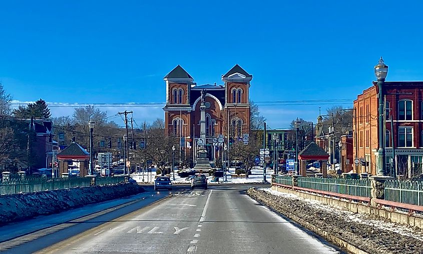 Courthouse Square in Owego, New York.