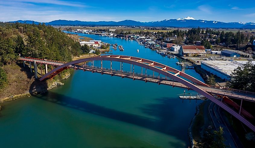 Rainbow Bridge in the Town of La Conner, Washington.