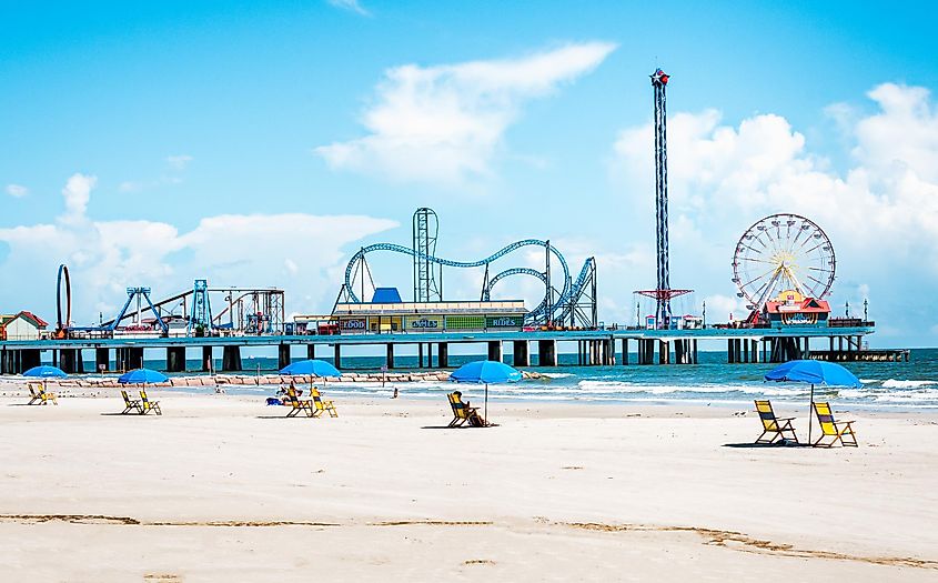 Pleasure Pier amusement park in Galveston, Texas.