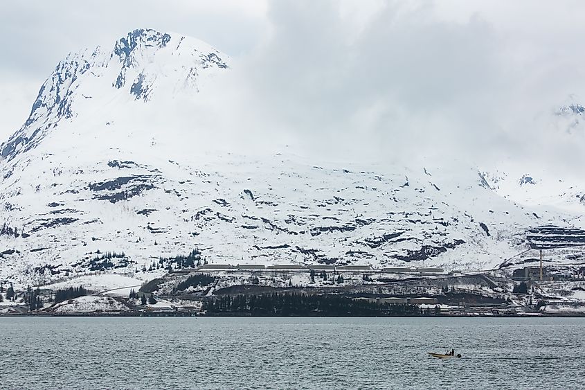 Mountains near the town of Valdez in Alaska.