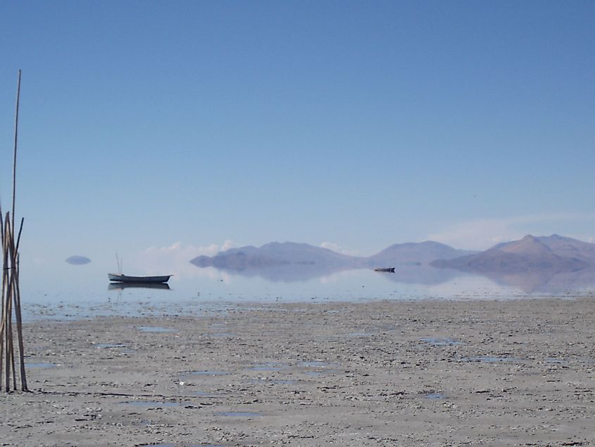 View of Lake Poopó taken from the south eastern shore near the village of Llapallapani.