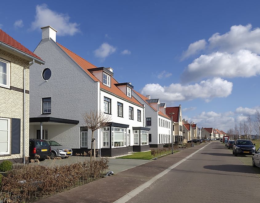 Newly build modern detached houses in Borne, Netherlands. 