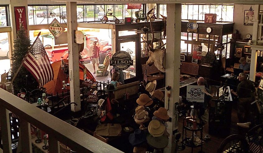 Inside U.G. White Mercantile.